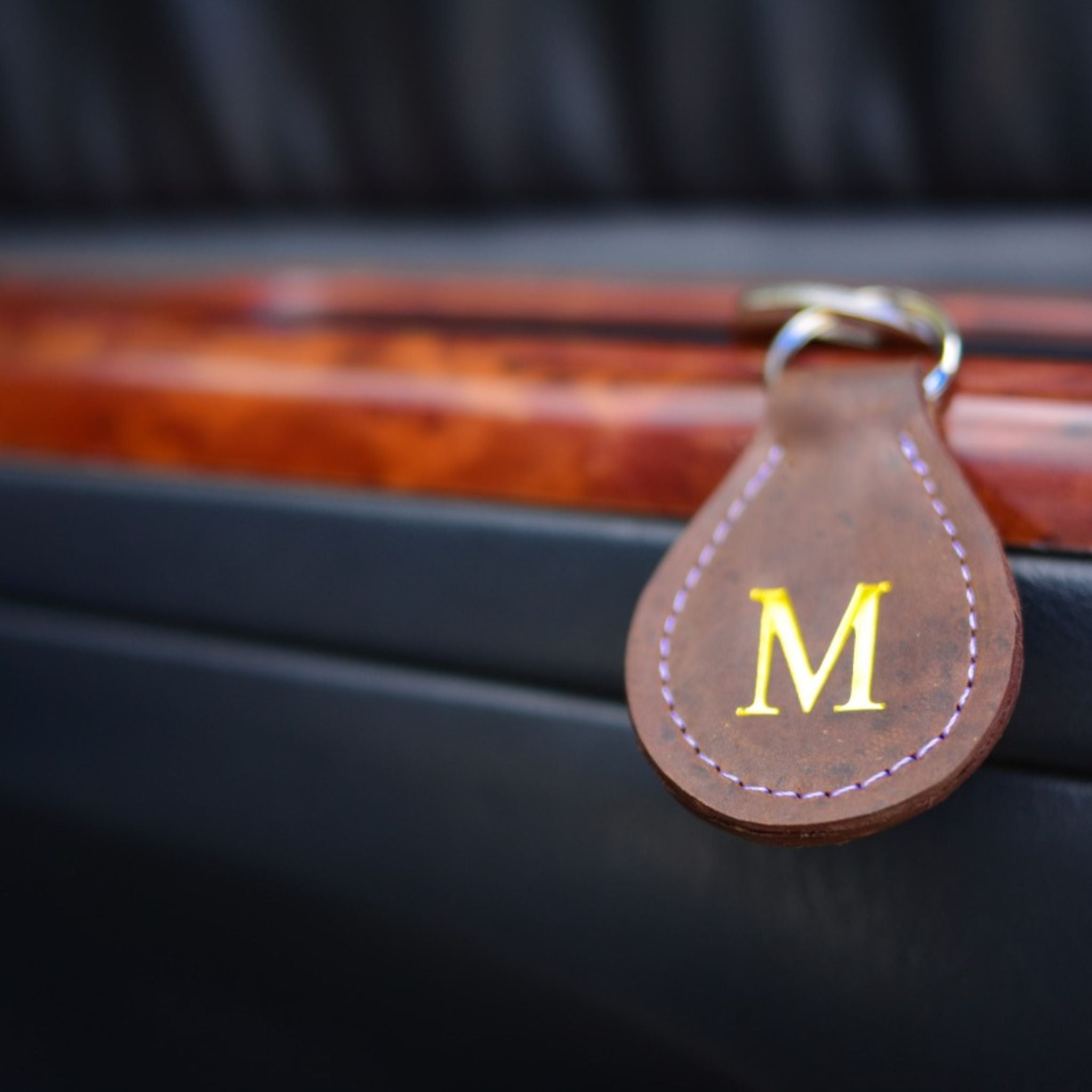 Leather Round Key Chain